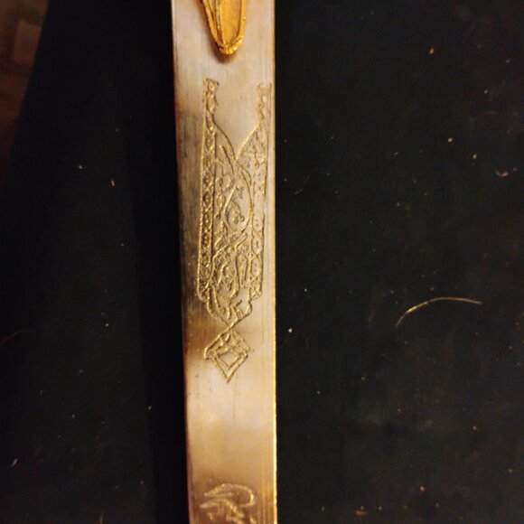 Ceremonial Wedding Sword w/ 24k Gold Filigree Handle and Sheath * Engraved Inscr - Picture 8 of 13